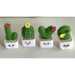 Mini Whimsical Artificial 2" Succulent Cactus Bonsai LOVE Figures Cartoon Face